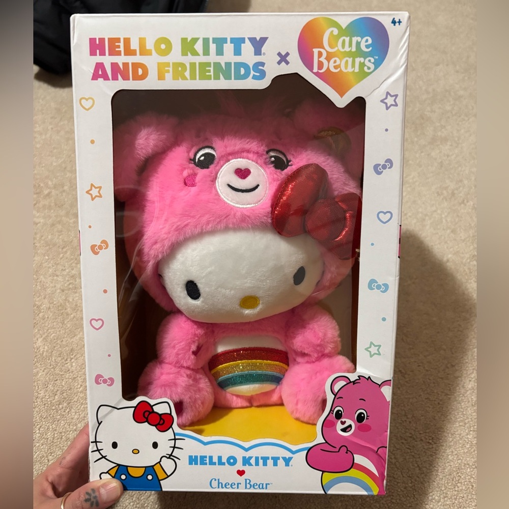 Hello Kitty Cheer Bear Plush - Pink and White